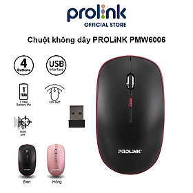 Chuột không dây PROLiNK PMW6006 giá rẻ, độ nhạy cao dành cho PC, Macbook, Laptop - Hàng chính hãng