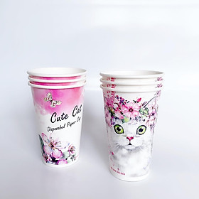 Mua  KV  Ly giấy 22oz~649ml - Lốc 50 ly giấy có in họa tiết