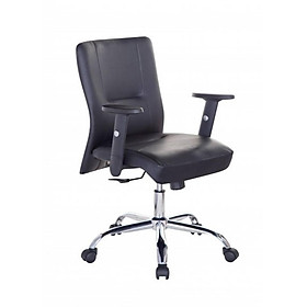 Ghế Trưởng Phòng Tay Ốp Gỗ Chân Thép Mạ Cao Cấp IBIE IB311 - Đen