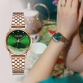 Đồng Hồ Nữ Chính Hãng Julius Cao Cấp Dây Kim Loại Mặt Tròn Chống Nước Kính Khoáng Đường Kính 32mm JA-1283B