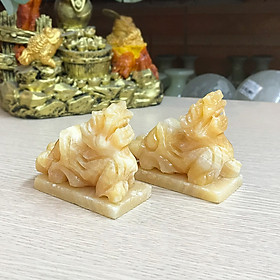 Mua Cặp Tỳ Hưu phong thủy đá Ngọc Hoàng Long vàng Roxi