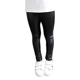 Quần Legging Da PU Bé Gái Đen