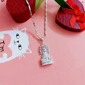 Mặt Dây Chuyền Phật Bạc Đính Đá cao cấp Ảnh thật