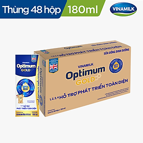 Thùng 48 Hộp Sữa Bột Pha Sẵn Vinamilk Optimum Gold 180ml