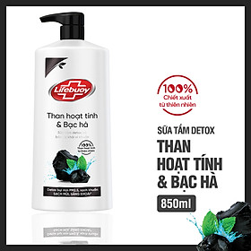 Sữa tắm detox bụi mịn Lifebuoy Than Hoạt Tính và Bạc Hà 850G