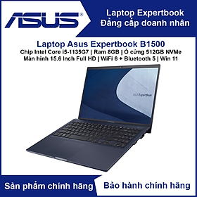Mua Máy tính xách tay - Laptop Asus ExpertBook model B1500CEAE | B1500 (Chip Intel Core i5-1135G7 | RAM 8G DDR4 | SSD 512GB | 15.6-inch Full HD | Bảo mật TPM 2.0 | Độ bền chuẩn quân đội US) - Hàng chính hãng