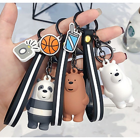 Combo bộ 3 móc khóa nhân vật 3 con gấu hoạt hình cao cấp