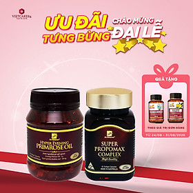 Bộ Sản Phẩm Tăng Đề Kháng, Cải Thiện Nội Tiết Tố: Viên Uống Keo Ong Supper Propomax Complex 60 Viên, Viên Nội Tiết Hyper Evening Primrose Oil 180 Viên
