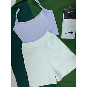 NGUYÊN SET COMFYNIT gồm áo 2 dây kèm quần short đùi thể thao năng động chất bo gân dày
