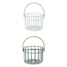 2 x Metal Wire Egg Basket for Collecting Chicken Eggs Holder L and S
