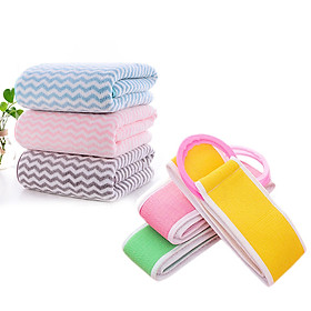Combo 2 khăn tắm FUNU ( Khăn bông san hô lông cừu+ Khăn tắm chà lưng đa năng) - Giao màu ngẫu nhiên