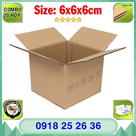 Mua 20 Hộp Carton  KT: 6x6x6cm  Hộp carton  Thùng carton  Hộp đóng hàng  Thùng đóng hàng  Hộp carton 3 lớp...