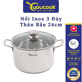 Mua Nồi Inox You Cook 3 Đáy Thân Bầu 24 cm