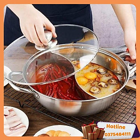 Mua Nồi Lẩu Inox 2 Ngăn Hotpot 32 Cm - Hàng Loại 1
