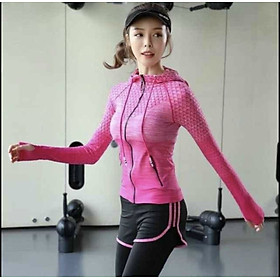 Áo khoác nữ thun dệt kim cao cấp hàng quảng châu xịn xò khoác gym navy