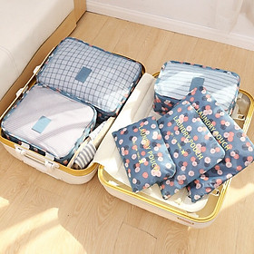 Combo 6 túi đựng quần áo du lịch với 6 kích cỡ khác nhau để chứa quần áo đồ dùng cá nhân xếp vali CHỐNG NƯỚC chất liệu POLY