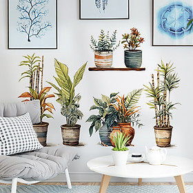 Mua Sticker Giấy Dán Tường Decal Dán tường Tranh Dán Tường Trang Trí Tường Mẫu Chậu Cây Cảnh ZDB-2866
