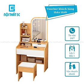 Mua Bàn trang điểm gương vuông tích hơp đèn LED có nút cảm ứng điều chỉnh dành cho cô nàng hiện đại  sang trọng