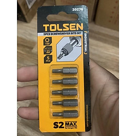 BỘ 5 ĐẦU VÍT BÔNG T20 * 25MM TOLSEN 20276 - HÀNG CHÍNH HÃNG