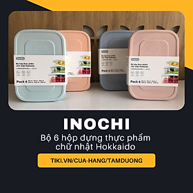 Bộ 6 hộp đựng thực phẩm chữ nhật Inochi Hokkaido (500-750-1000-1500-2000-2500ml)