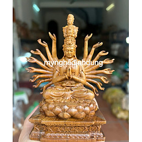 Mua Tượng phật thiên thứ thiên nhãn bằng gỗ bách xanh thơm nức cao 15x12x8cm
