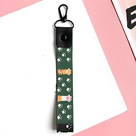Móc khóa dây Strap dây vải hình móng vuốt - xanh lá