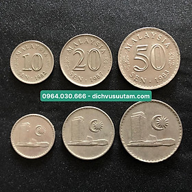 Mua Sưu tầm/quà tặng/phong thủy sét xu Malaysia cổ 3 xu khác nhau