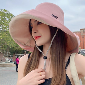 Mũ rộng vành nữ đội 2 mặt cao cấp, nón chống nắng chống uv vành to thời trang