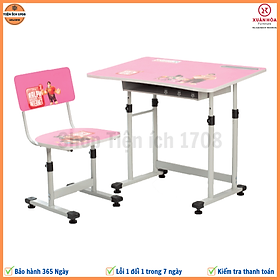 Mua Bàn học sinh tiểu học Xuân Hòa BHS-14-08 chống xước nâng hạ tăng chỉnh chiều cao - Hàng chính hãng