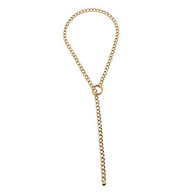 Simple Chain Necklace Wheat Chain Pendant Necklace with Loop Clasp Gold