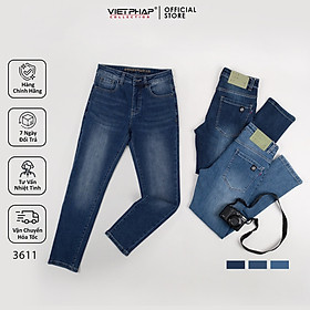 Quần Jeans Nam Cao Cấp VIỆT PHÁP/ Chất Liệu Cotton co giãn, độ bền màu cao 3611