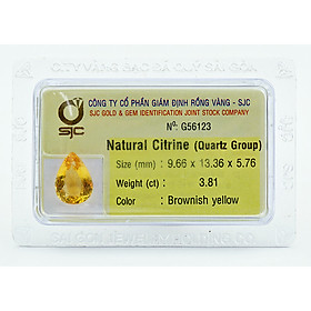 Mua Mặt đá thạch anh vàng citrine kiểm định tự nhiên mài giác giọt nước