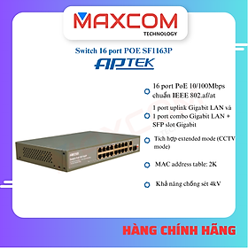 Mua Switch APTEK SF1163P 16 Port POE - Hàng chính hãng