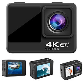 4K / 60fps 2inch 1.3 inch Smart HD Máy ảnh hành động màn hình kép dưới nước Mũ bảo hiểm máy ảnh Go Sports Pro Camera Camera Camera Màu sắc: Đen