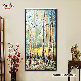 Mua Tranh tô màu theo số sơn dầu số hóa cao cấp Smile FMFP Rừng cây bạch dương P70118