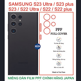 Dán lưng PPF JAPAN dành cho SAMSUNG S23 Ultra / S23 plus / S23 / S22 Ultra / S22 plus / S22. bảo vệ lưng máy chống trầy xước toàn diện