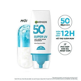 Kem Chống Nắng Garnier Phổ Rộng Kiềm Dầu Đến 12H & Hỗ Trợ Giảm Mụn Spf 50+PA++++ 30ML