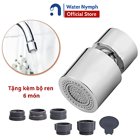 Đầu vòi nước tăng áp, xoay 360 độ, hai chế độ nước N023 (kèm bộ ren chuyển đổi 6 món)