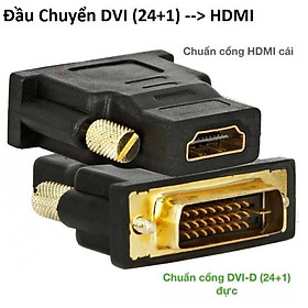 Đầu chuyển DVI ra HDMI - DVI 24 chân + 1 ra HDMI chân đồng siêu nét