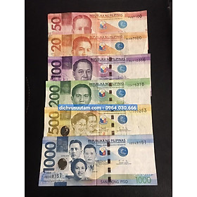Mua Bộ 6 tờ tien Philippine từ 20 Pesos tới 1000 Pesos đủ bộ sưu tầm  tiền mới 85%