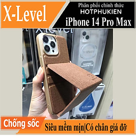 Case bao da ốp lưng canvas cho iPhone 14 Pro Max (6.7 inch) hiệu X-level Stand Journey bảo vệ camera, lật dọc kiêm giá đỡ điện thoại - hàng nhập khẩu