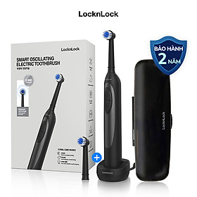Bàn chải đánh răng điện LocknLock Smart oscillating electric toothbrush ENR626BLK - 3 chế độ, đế sạc cảm ứng, chống nước - Màu đen - Hàng Chính Hãng