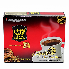 Cà Phê G7 Hòa Tan Đen Trung Nguyên - Hộp 50 gói x 2g