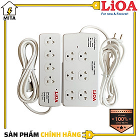 Mua Ổ Cắm Điện Công Suất Lớn Chịu Tải LiOA NEW - 4 lỗ  6 lỗ dây dài 2.5m 2 lõi