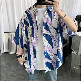 Áo Sơ Mi Nam Form Rộng Phong Cách Hàn Quốc Đi Biển, Đi Du Lịch In Họa Tiết 3D SMLV20