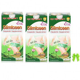 Bộ 3 hộp thuốc hỗ trợ giảm cân không tác dụng phụ chiết xuất lá sen Slimtosen Extra Học viện quân y (100 viên/hộp) và nơ