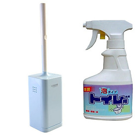 Combo cây chùi rửa Toilet có hộp đựng + chai xịt vệ sinh bồn cầu 300ml nội địa Nhật Bản