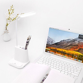 Đèn bàn học chống cận Cảm ứng bảo vệ mắt Tích điện USB Có kệ điện thoại và ngăn đựng bút