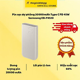 Pin sạc dự phòng 20000mAh Type C PD 45W Samsung EB-P4520 - Hàng chính hãng