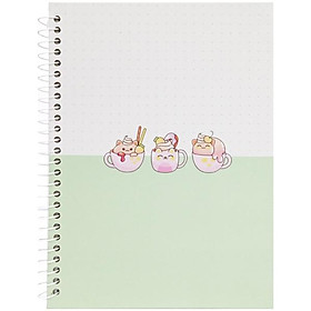 Sổ Lò Xo Teen Không Kẻ Có Chấm 80gsm - Cute Small - The Sun 01 - Màu Xanh Lá